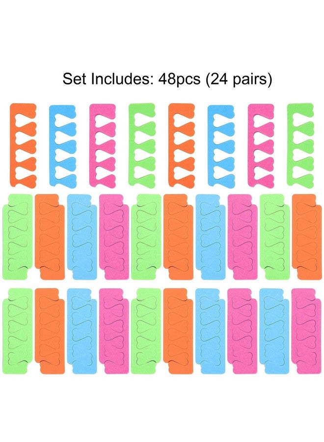 تيك بيوتي مجموعة باديكير مكونة من 48 قطعة من إسفنجات فصل أصابع القدم لطلاء الأظافر - مجموعة أدوات طلاء وتلميع الأظافر الفاخرة، 4 ألوان رائعة - Image 4