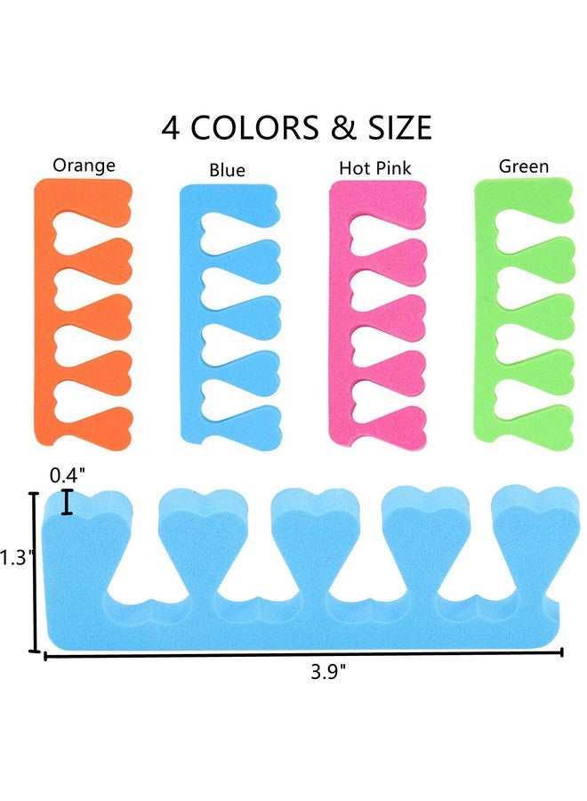 تيك بيوتي مجموعة باديكير مكونة من 48 قطعة من إسفنجات فصل أصابع القدم لطلاء الأظافر - مجموعة أدوات طلاء وتلميع الأظافر الفاخرة، 4 ألوان رائعة - Image 3