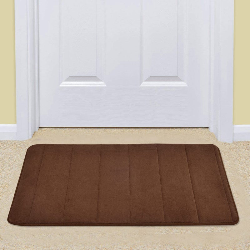 Caltero Anti Slip Welcome Door Mat for Home Kitchen Office Living Rooms Bedroom Entrance Mats Non Slip Bathroom Bath Mat Rugs Floor Mat Carpet Door MatPlainBrown - Image 4
