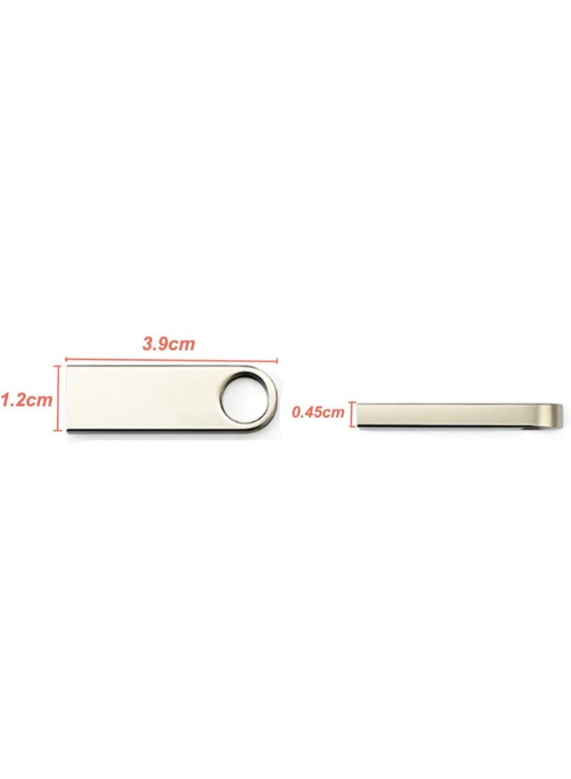 UNIVERSAL 64GB USB 2.0 Flash Drives Metal USB 64 GB Stick Memory USB Stick Hard Drive Storage Silver 3.9 * 1.2 * 0.45cm (64GB) - Image 2