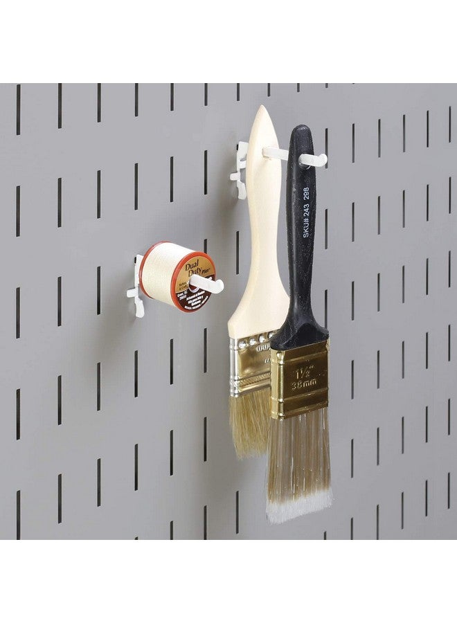 Wall Control Paint Brush Hook And Thread Spool Holder Storage Organizer Pegs Metal Pegboard (4) Pack Of Narrow 3.5 Inch Reach Slotted Peg Hooks For Paint Brushes And Spools (Black) - Image 4