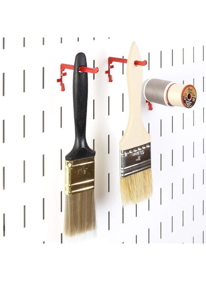 Wall Control Paint Brush Hook And Thread Spool Holder Storage Organizer Pegs Metal Pegboard (4) Pack Of Narrow 3.5 Inch Reach Slotted Peg Hooks For Paint Brushes And Spools (Black) - Image 5