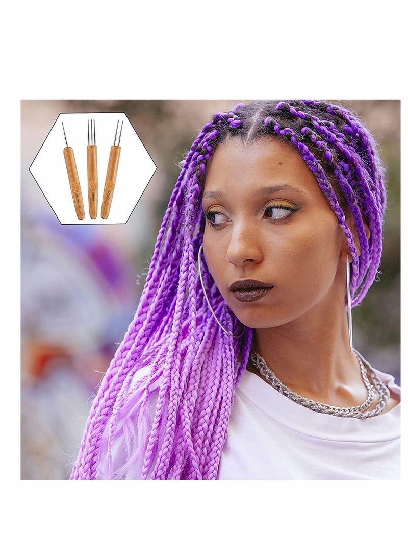 Dreadlock Crochet Hook Tool Set - 3 Pcs Hair Extensions Weaving Needles and 2 Pieces Locking Dreadlocks Needle Interlocking Tools for Braid Craft (1.0mm) - Image 2