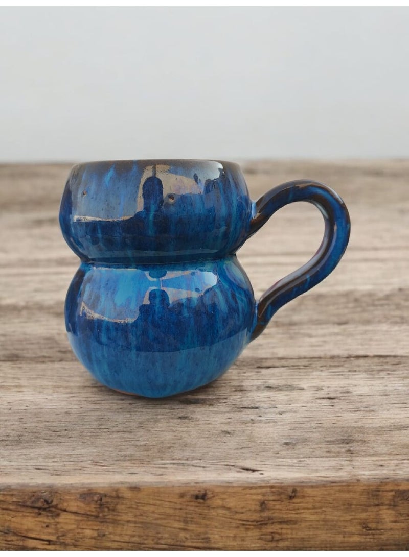 كلور زون بوتري فنجان شاي 200 ملي بشكل مميز ، آمن للاستخدام في الميكروويف، مصنوع يدويًا من الفخار - Image 1