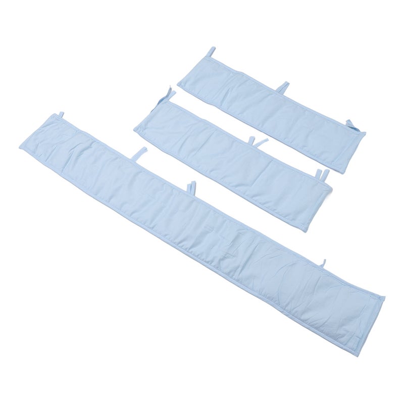 3pcs Cotton Crib Bumper Anti Collision Soft Guard Washable Crib Safe Teething Protector for Cot Star Blue - Image 3