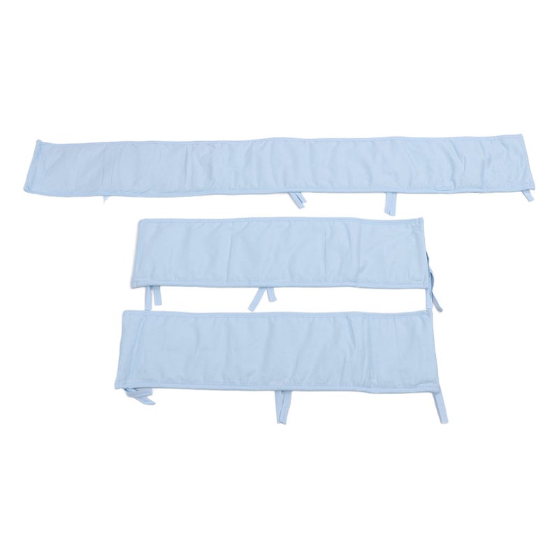 3pcs Cotton Crib Bumper Anti Collision Soft Guard Washable Crib Safe Teething Protector for Cot Star Blue - Image 5