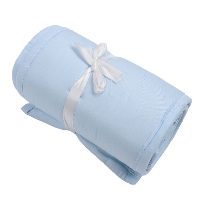 3pcs Cotton Crib Bumper Anti Collision Soft Guard Washable Crib Safe Teething Protector for Cot Star Blue - Image 2