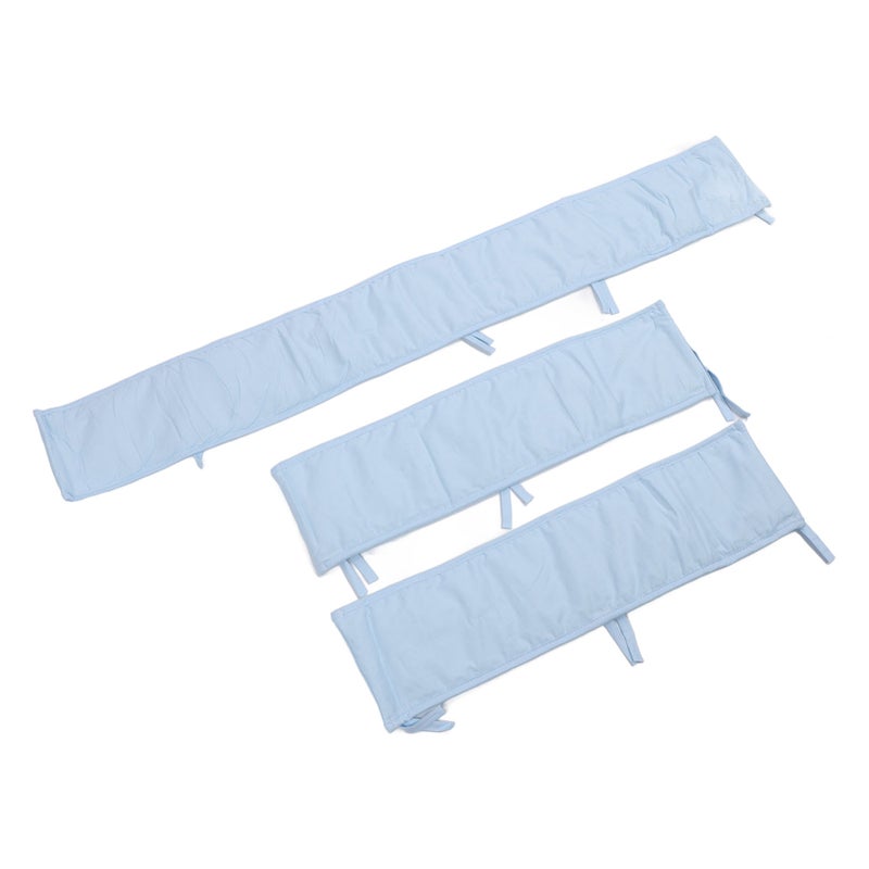 3pcs Cotton Crib Bumper Anti Collision Soft Guard Washable Crib Safe Teething Protector for Cot Star Blue - Image 4