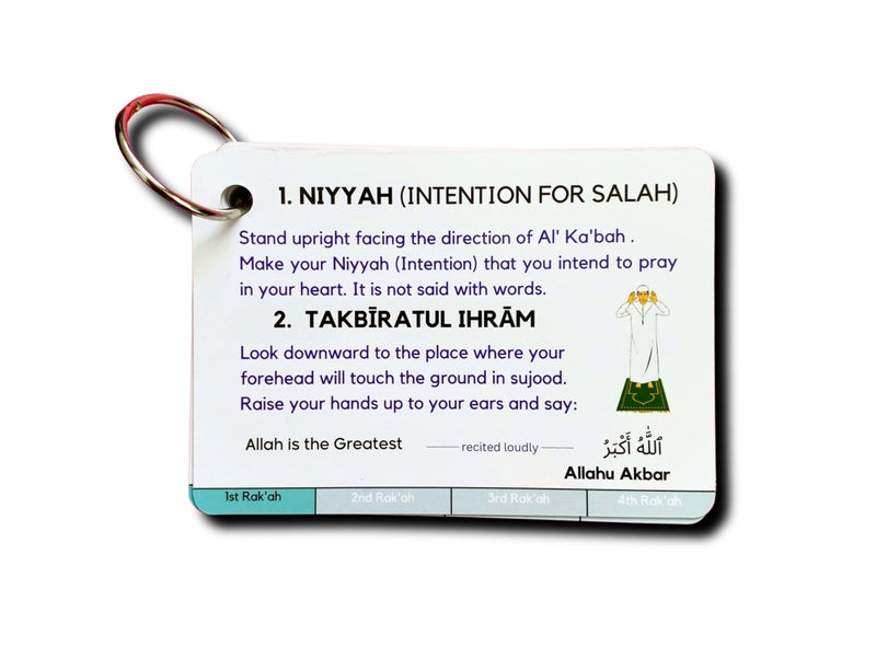 Albidaya Islamic Store Islamic Salah Cards, How to Perform Salah, Step by Step Prayer Instructions, How to Pray in Islam, Muslim Kids Reverts Gift, Arabic, Quran, Ramadan Gift - Image 1