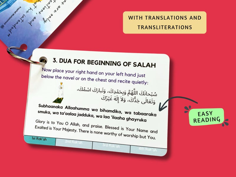 Albidaya Islamic Store Islamic Salah Cards, How to Perform Salah, Step by Step Prayer Instructions, How to Pray in Islam, Muslim Kids Reverts Gift, Arabic, Quran, Ramadan Gift - Image 3