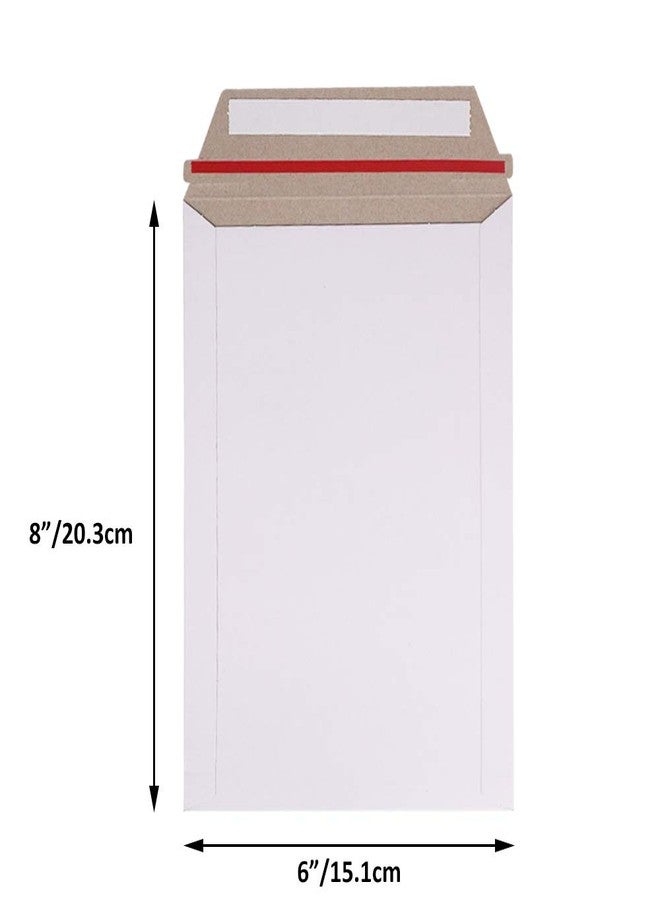 zmybcpack 100 Pack 6X8 inch Self Seal Photo Document Mailers Stay Flat White Cardboard Envelopes White Photography Mailers for CD, Photos, Document - Image 2