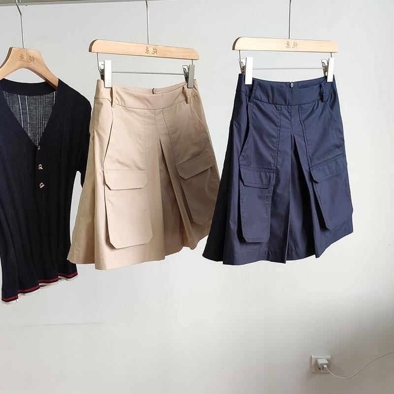 Women's High-Waist A-Line Wide-Leg Cargo Skort with Pockets - 2026 Summer - Image 1