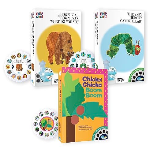 Moonlite Storytime 3 Storybook Reels Set Eric Carle The Very Hungry Caterpillar Brown Bear Chicka Chicka Boom Boom Digital Stories Early Learning Gifts for Kids Projector Sold Separately - Image 1