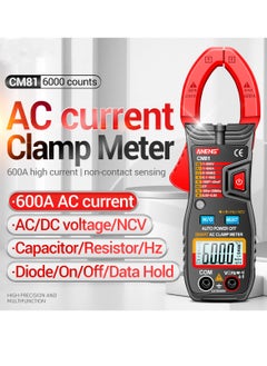 ANENG CM81 Smart AC Clamp Meter Clamp Type Multimeter 6000 Counts Auto Range Voltmeter 600A Ammeter Resistance Meter with Flashlight  - Image 3
