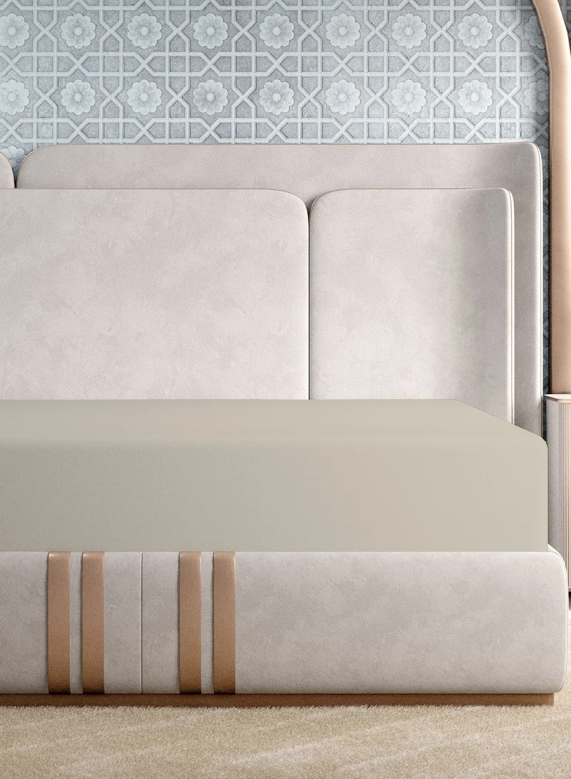 كولور سينس ملاءة سرير سادة مقاس سوبر كينج قطن بيج  سم