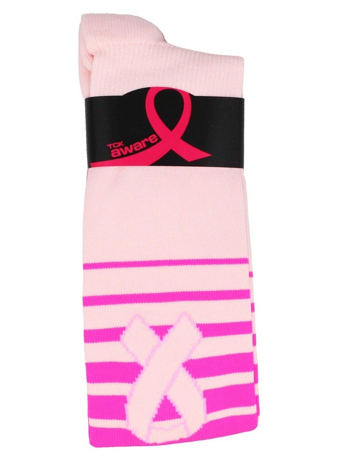 TCK Breaker Aware Breast Cancer Awareness Socks (Pink/Hot Pink, Large) - Pink/Hot Pink,Large - Image 4