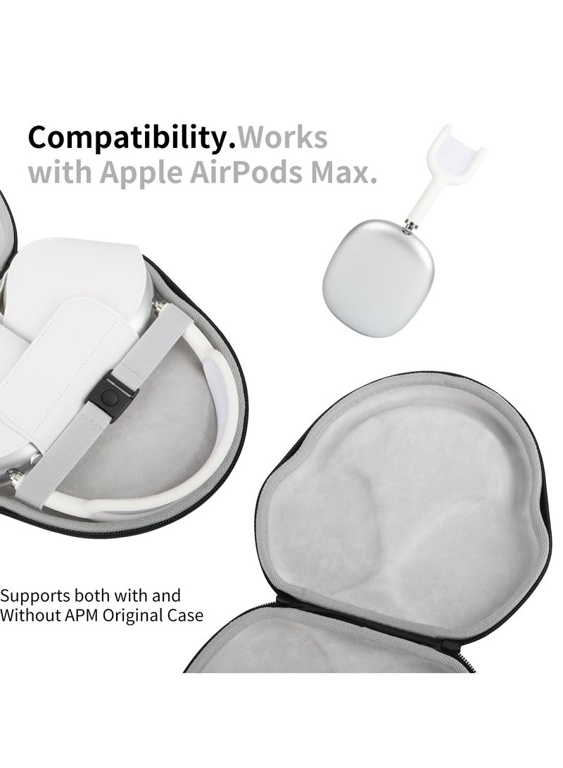 حافظة صلبة مقاومة للماء لسماعات AirPods Max، تخزين محمول للسفر مع تصميم وضع النوم وحماية لملحقات آبل - Image 4