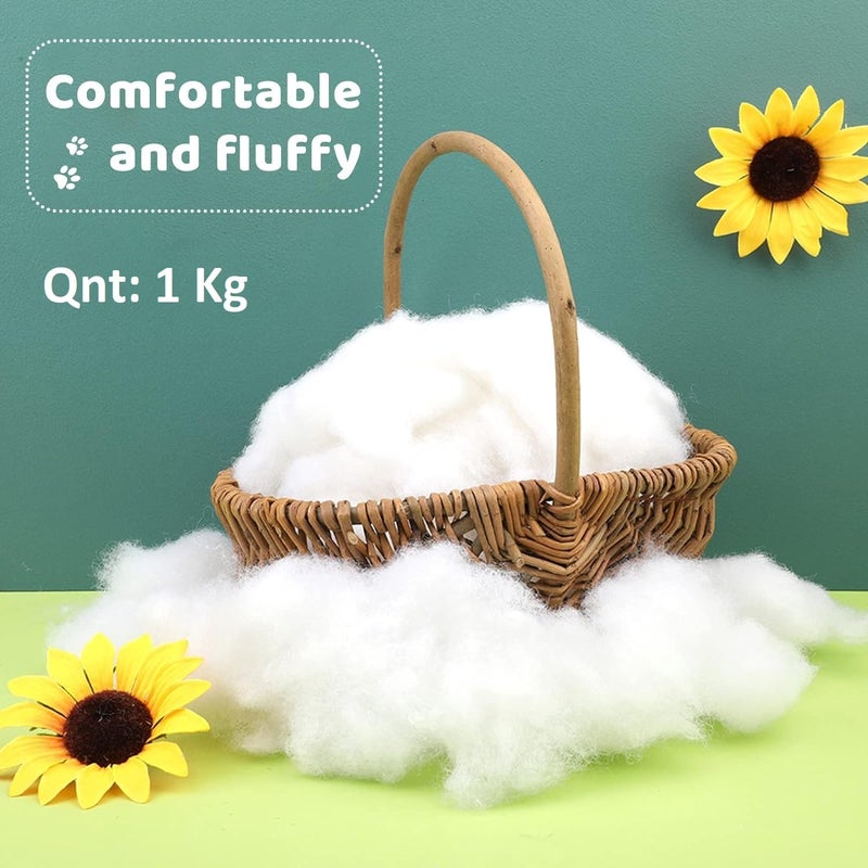 Perfect Sleeper Premium 1kg Polyester Fiber Filler: Cloud-Like Softness for Pillows, Soft Toys, and Crochet Projects - Ideal Synthetic Alternative to Cotton with Durable Resilienc - Image 2