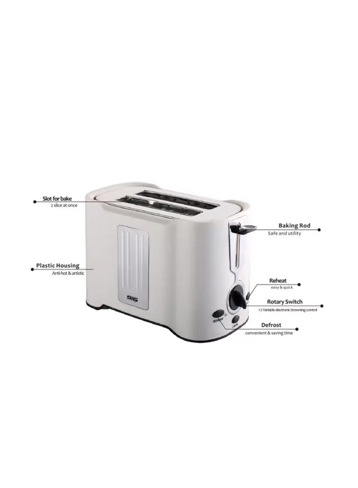 DSP DSP KC2038, 850W 2-Slice Sandwich Toaster - Image 2