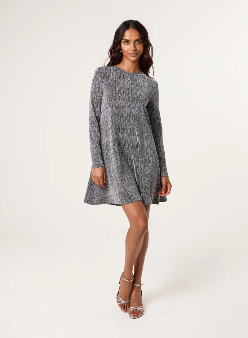 Blue Vanilla Metallic Diamante Swing Dress