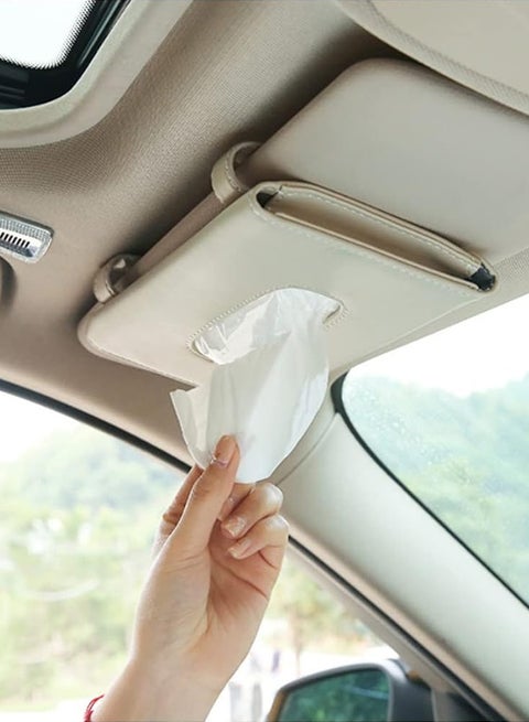Car Visor Tissue Holder, Sun Visor Napkin Holder Backseat Tissue Case, Premium Car Tissue Box for car, Mask Holder for Car Visor