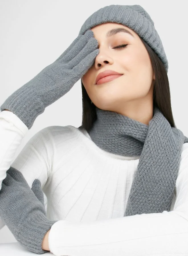 Ginger Winter Beanie,Glove & Scarf Set