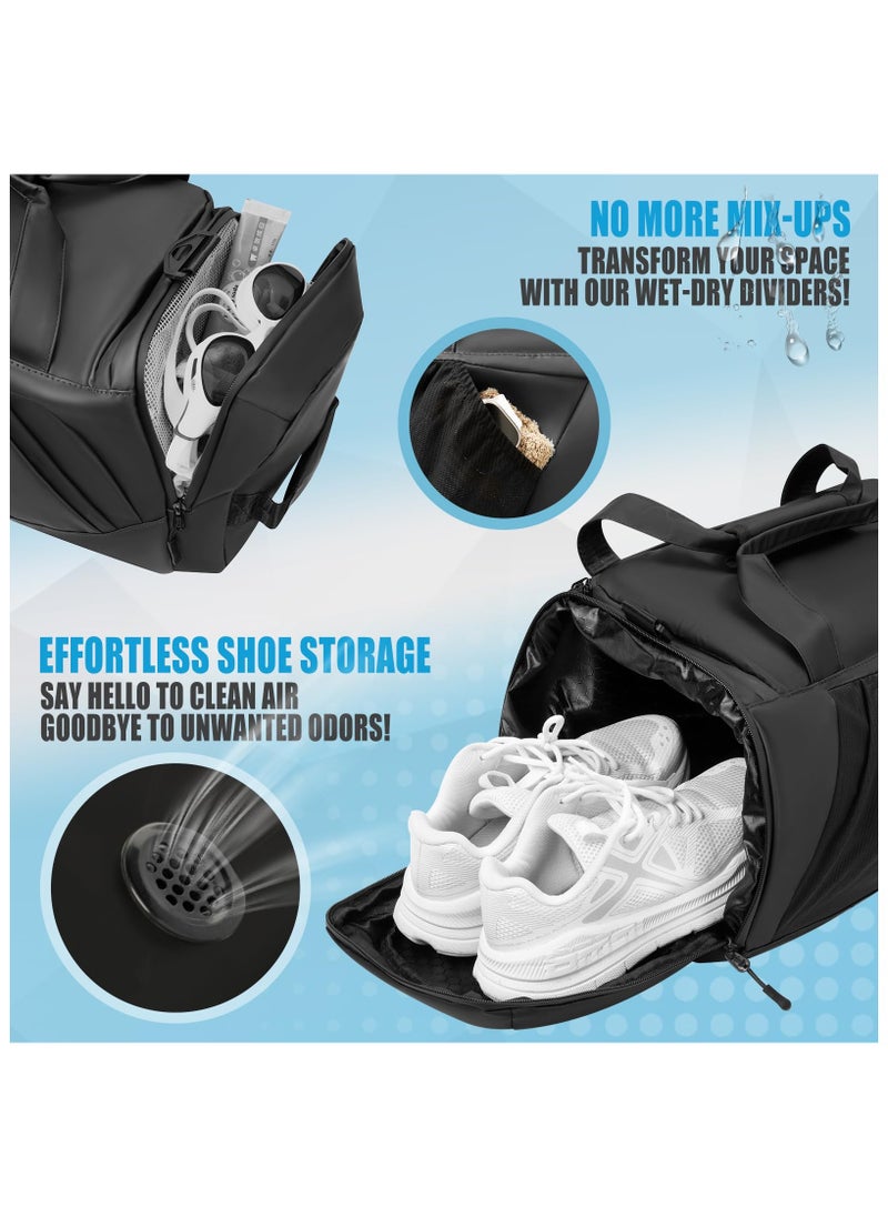 Anmi - Sport Duffle Backpack Gym Bag with Dry Wet Pocket & Shoes Compartment for Men Women Travel Weekender Overnight - Image 1