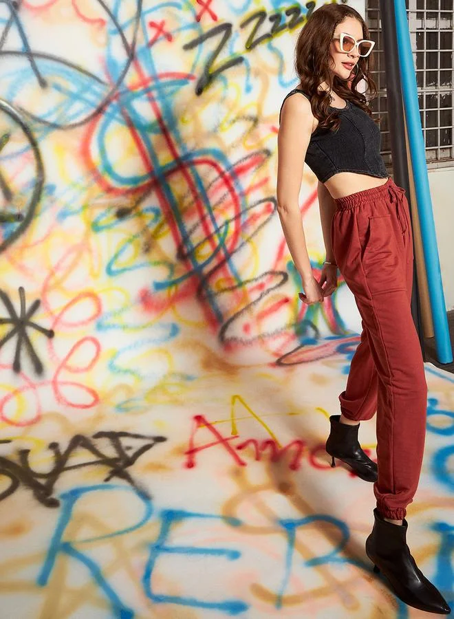 كاجوالي Kassually Relaxed Fit Cuffed Joggers with Drawstring Waistband