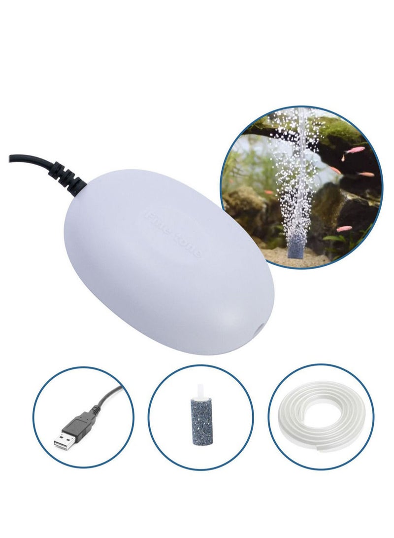 Generic Aquarium Usb Air Pump With Single Stone White 