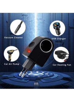 AC 220V To DC 12V EU Plug Converter Car Cigarette Lighter Adapter Wall Power Socket Adapter Converter Car Accessories Items