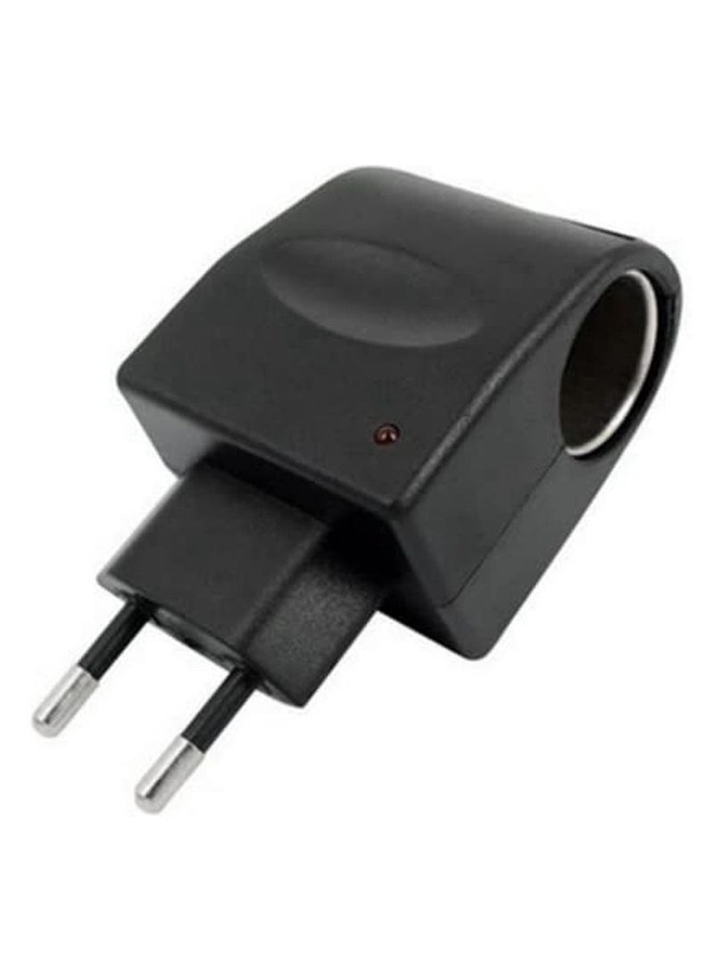 Generic - AC 220V To DC 12V EU Plug Converter Car Cigarette Lighter Adapter Wall Power Socket Adapter Converter Car Accessories Items - Image 1