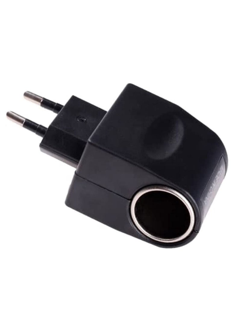 Generic - AC 220V To DC 12V EU Plug Converter Car Cigarette Lighter Adapter Wall Power Socket Adapter Converter Car Accessories Items - Image 1