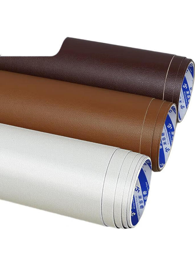 Miloch Mileqi Self-Adhesive Leather Sofa Repair, Leather Seat Renovation, Car Interior Leather Repair, Electric Vehicle Seat Leather Repair, Self-Adhesive Genuine Leather Seat Patch, Reddish-Brown, 1.37M*1M [Stain-Free Repair] - Image 2
