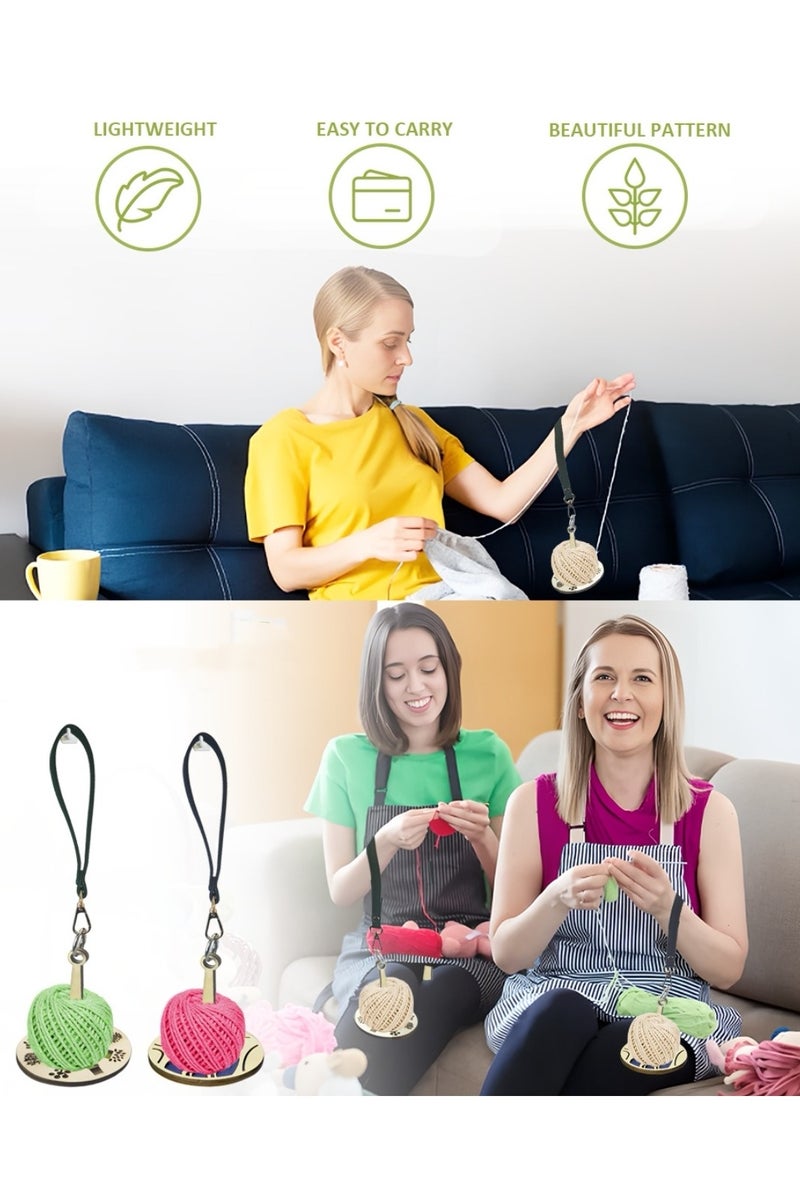 حامل خيوط معصم محمول مع حزام معصم حامل خيوط الكروشيه ملحقات الحياكة مع حزام معصم حامل خيوط خشبي مع حزام معصم - Image 3