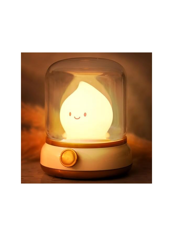 The Bros Cute Kerosene Lamp,Silicone Flame Amber Light,Adjustable Dimmable Rechargeable Night Light for Boys,Girls,Teenager Kids Bedroom - Image 2