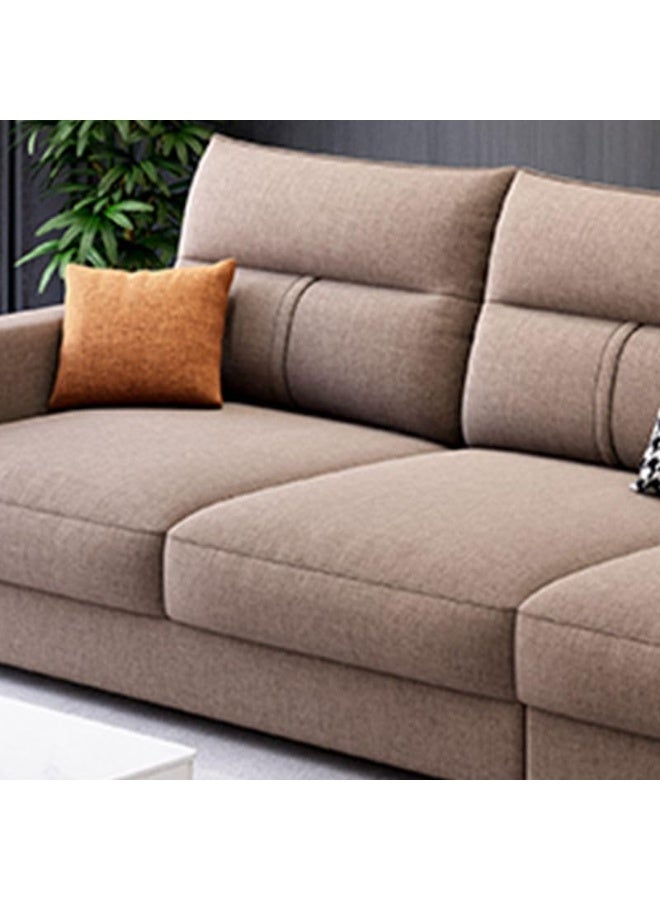 Generic Modern L-Shaped Living Room Sofa with Chaise and Concealed Support (Coffee Brown, LEFT BED)  - Image 3