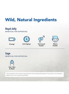 North American Herb & Spice Royal Power 120 Capsules Royal Jelly Concentrate Healthy Energy Response Natural Source Of Vitamins Fortified With Rosemary & Sage Nongmo 60 Servings  - Image 4