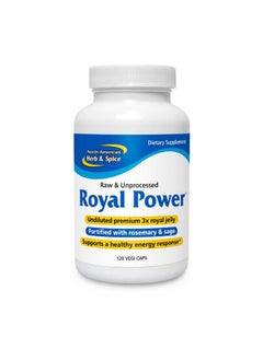 North American Herb & Spice Royal Power 120 Capsules Royal Jelly Concentrate Healthy Energy Response Natural Source Of Vitamins Fortified With Rosemary & Sage Nongmo 60 Servings  - Image 1