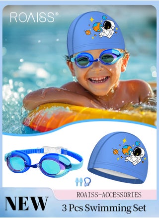 3Pcs  Kids Swimming suit, Waterproof and Fog-proof High-definition Electroplated UV-proof Silicone Swim Goggles, Cartoon High-elastic Soft Swimming Cap with Earplugs, Suitable for children aged 2-12, Teenagers Swimming Pool and Beach - pzsku/Z3C01CFB9FDCF7DCE2532Z/45/1746611552/b15855e2-b133-4654-a71c-fb03a30d118d