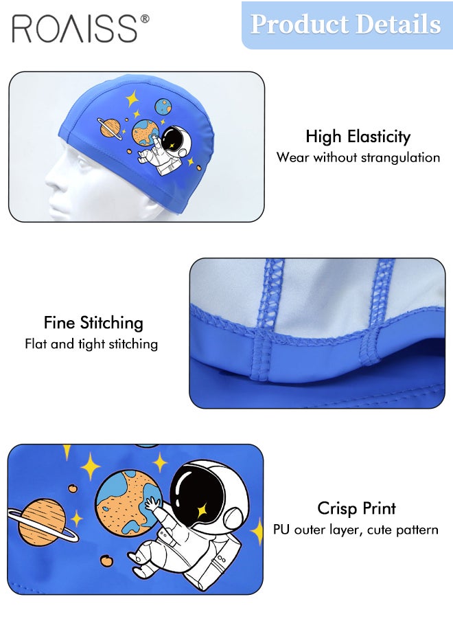 3Pcs  Kids Swimming suit, Waterproof and Fog-proof High-definition Electroplated UV-proof Silicone Swim Goggles, Cartoon High-elastic Soft Swimming Cap with Earplugs, Suitable for children aged 2-12, Teenagers Swimming Pool and Beach