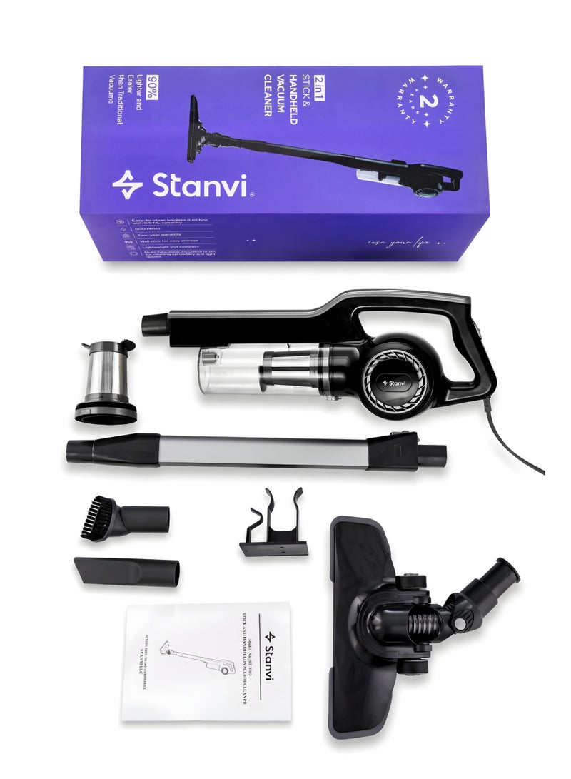 Stanvi 2×1 Stick & Handheld Vacuum Cleaner Black - Image 2
