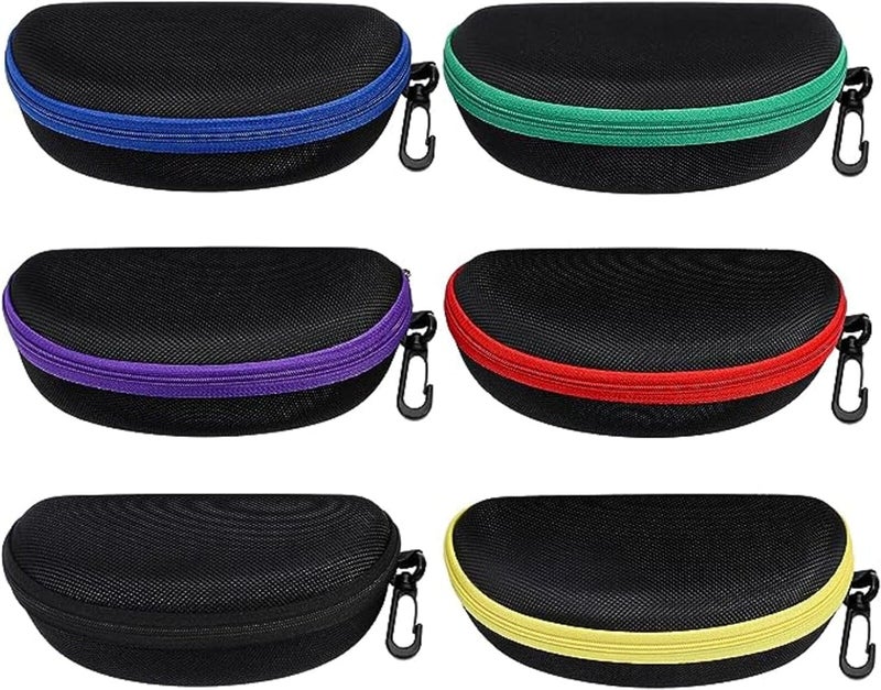 ZONLY 6 Pack Sunglasses Case Portable Travel Zipper Eyeglasses Case With Hook - Image 1