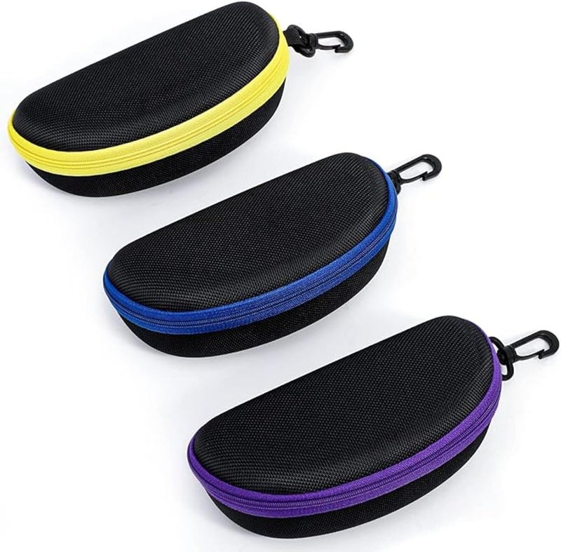 ZONLY 6 Pack Sunglasses Case Portable Travel Zipper Eyeglasses Case With Hook - Image 3