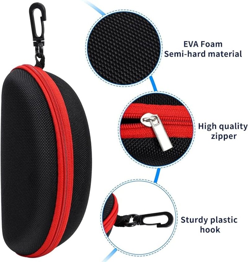 ZONLY 6 Pack Sunglasses Case Portable Travel Zipper Eyeglasses Case With Hook - Image 4