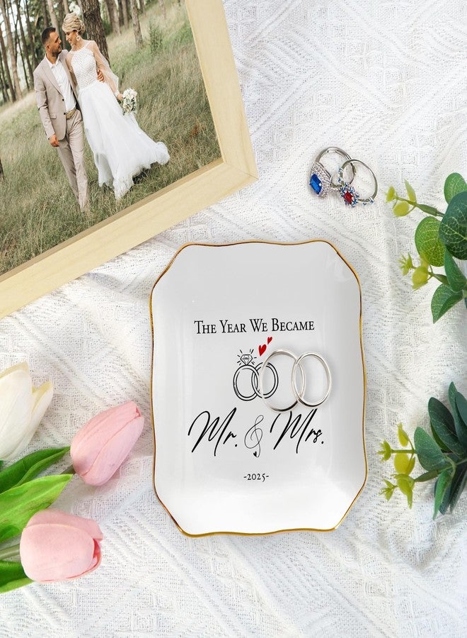 OASSIE Mr & Mrs Gifts for Couple - 4"x4" Porcelain Jewelry Dish Tray - Image 5