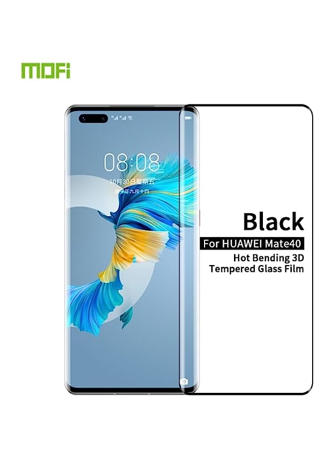 MOFI Tempered Glass Screen Protector Compatible For Huawei Mate 40 MOFI 9H 3D Explosion Proof Hot Bending Full Screen Covered Tempered Glass Film Black - Image 1