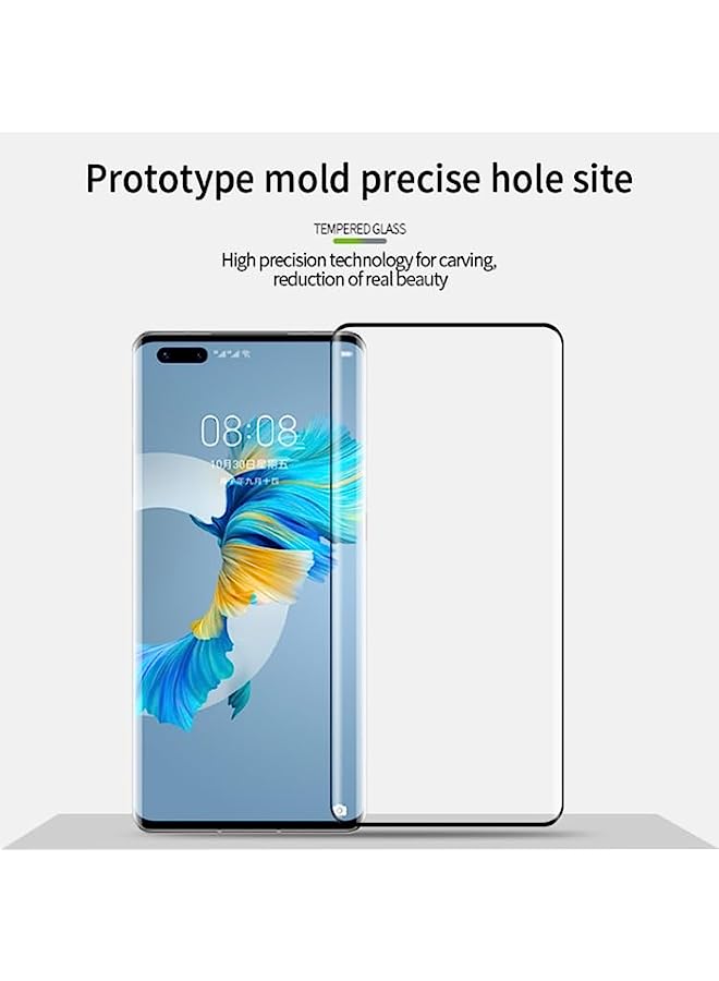 MOFI Tempered Glass Screen Protector Compatible For Huawei Mate 40 MOFI 9H 3D Explosion Proof Hot Bending Full Screen Covered Tempered Glass Film Black - Image 2