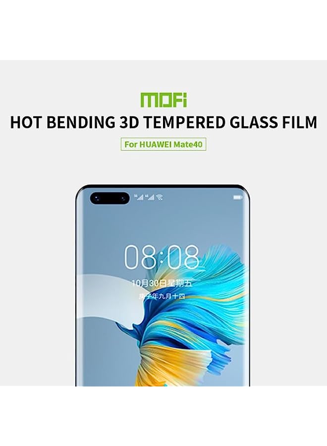 MOFI Tempered Glass Screen Protector Compatible For Huawei Mate 40 MOFI 9H 3D Explosion Proof Hot Bending Full Screen Covered Tempered Glass Film Black - Image 3