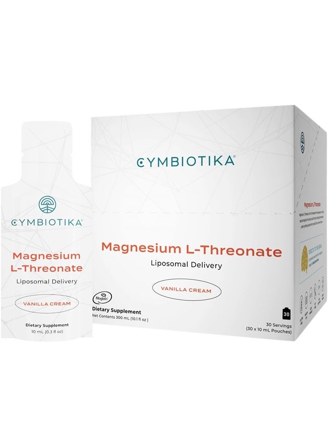 Cymbiotika مغنيسيوم إل-ثريونيت 1300 ملغ، توصيل ليبوزومي، دعم التركيز والذاكرة والدماغ، مكمل مغنيسيوم للنوم، امتصاص عالي، كيتو، نباتي، خالي من الغلوتين، كريمة الفانيليا، إمداد لمدة 30 يومًا - Image 1