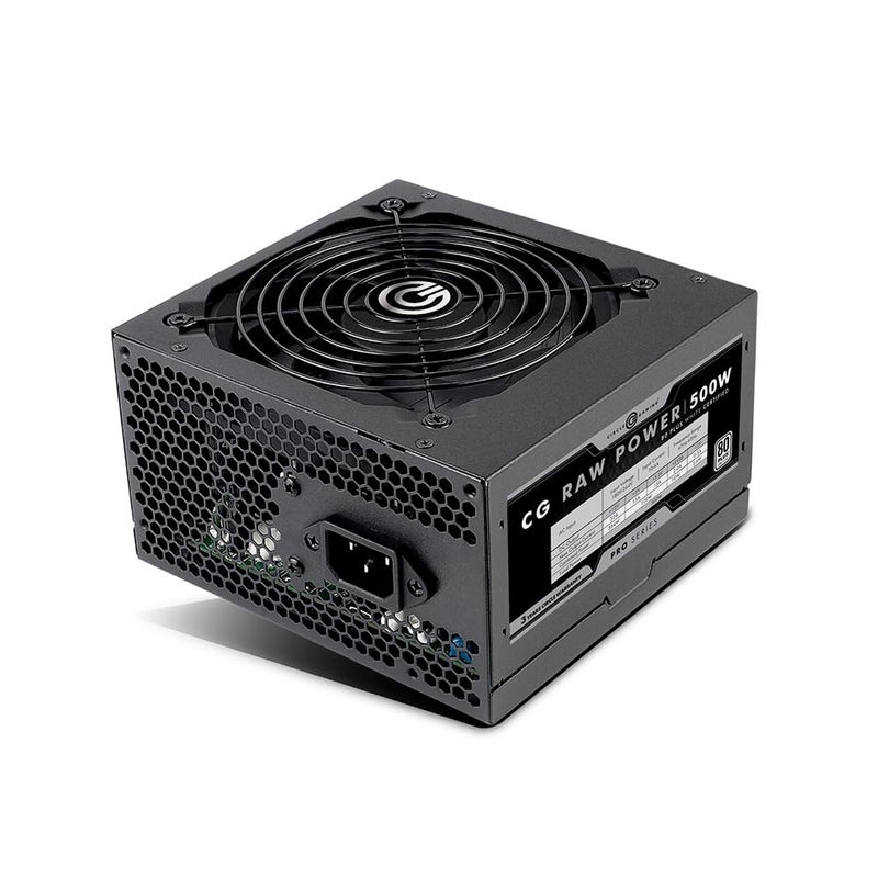 CIRCLE COMPLETE TECHNOLOGY Circle CG RAW Power 500 WATTS Gaming Power Supply/PSU - Non-Modular | 80 Plus White Certified | 120mm Fan | with Active PFC, Flat Black Cables | 500 Watt - Image 3